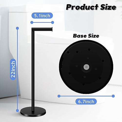 TACGEA Toilet Paper Holder Stand, Bathroom Toilet Paper Roll Holder Stainless Steel Free Standing, Storage for 4 Rolls of Paper, Matte Black - color: Matte Black