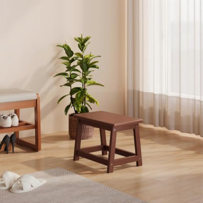 Wooden Step Stool, Foot Stool, Shoe Bench, Small Side End Table, Small Sofa Foot Stool for Bathroom Living Room Bedroom Kitchen Entryway Modern Sturdy 16.5x11x11.8inchs (Coffee) - color: Coffee, size: Small