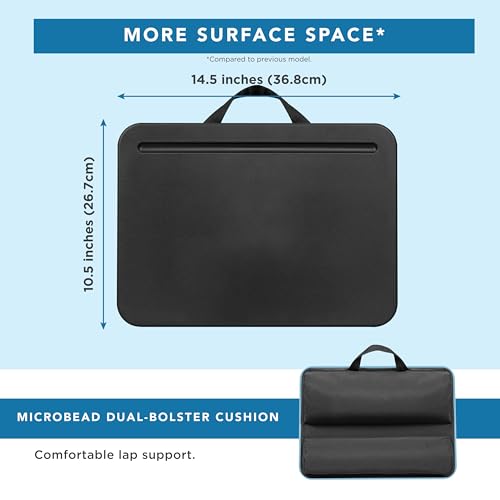 LAPGEAR Compact Lap Desk – Black, Fits 14" Laptops - color: Black, size: 14″ Laptop (Compact)