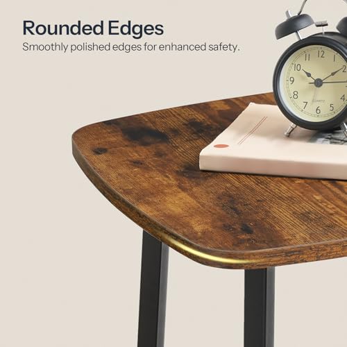 HOOBRO 2-Tier Square Side Table, Small Sofa End Table, Modern Simple Nightstand with Storage Shelves for Small Spaces, Living Room Bedroom Accent Table, 15.7"L x 15.7"W x 24"H, Rustic Brown BF181BZ01 - color: Rustic Brown + Black