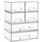 Criusia Stackable Storage Drawers, 6 Pack Clear Plastic Makeup & Bathroom Organizer, Versatile Storage Bins for Vanity, Under Sink, Kitchen Cabinets & Pantry - size: 6 PACK