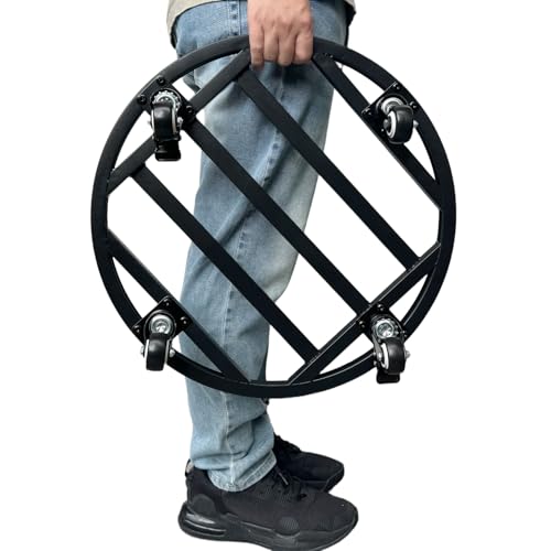 20" Round Plant Stand with Wheels Heavy Duty,Large Metal Plant Caddy Indoor Outdoor Use,Rolling Plant Dolly with Industrial Casters,Rust-Proof Black Plant Tray for Large Planters Pots,1-Pack - size: 20-Inch (1-Pack)