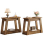 Tribesigns Wood End Table, Small Side Table with 2 Storage Shelves, Rustic Accent Narrow Nightstand for Living Room, Bedroom (2, Rustic Brown) - color: Rustic Brown