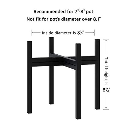 FaithLand Mid Century Plant Stand Indoor Outdoor (EXCLUDING 8" Plant Pot), Metal Planter Stand, Potted Plant Holder, Black, Hold Up to 8 Inch Planter - Upgraded Design - size: 8 inch