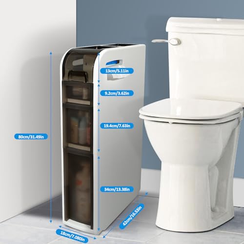 3-Tier Bathroom Floor Cabinet, Narrow Bathroom Storage Cabinet, Mobile and No Installation Required, Perfect for Small Space Laundry Rooms, Toilet Areas, and Living Room Gaps - style: 3-Tier