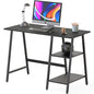 SHW 43-Inch Home Office Trestle Computer Desk with Open Storage Shelves, Black - color: Black