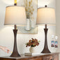 Rinweey 27.5" Table Lamps Set of 2, Touch Bedside Lamps with USB C+A Ports, 3 Way Dimmable Nightstand Lamps for Bedroom, Living Room, Office, Brown Lamp with Beige Lampshade, Bulbs Included - color: Brown