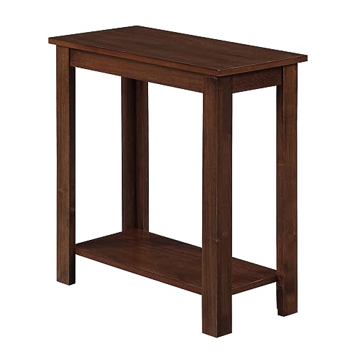 Convenience Concepts Designs2Go Baja Chairside End Table 23.75"- Modern Living Room Table with Storage Shelf, Transitional Bedside Table, Espresso - color: Espresso
