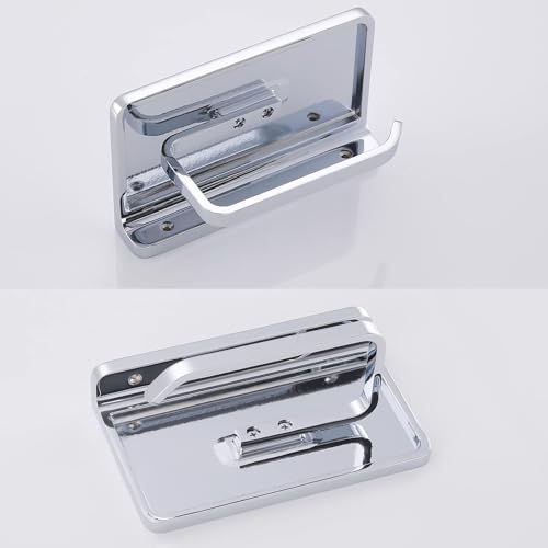 RANDOM Chrome Toilet Paper Holder with Phone Shelf Storage Rack for Bathroom or Kitchen Tissue Roll Paper Holder Dispenser All Solid Metal Wall Mounted RD93008-C. - color: B-polished Chrome
