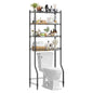 Simple Trending 4 Tier Over The Toilet Storage Rack, Bathroom Organizers and Storage Over Toilet with Adjustable Shelf and Basket, (Black) - color: 4-tier Black