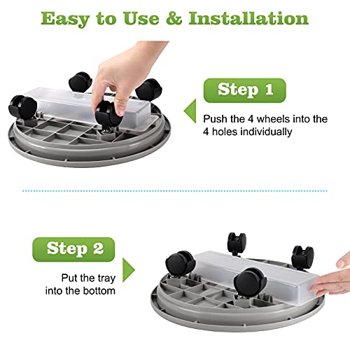Looca Plant Caddy with Wheels and Drainage Tray, 13”Rolling Plant Stand Flower Pot Mover, Planter Caddies Round Plant Dolly for Heavy Duty Planter, 3 Pack, Bearing 120 lbs (Grey) - color: Gray