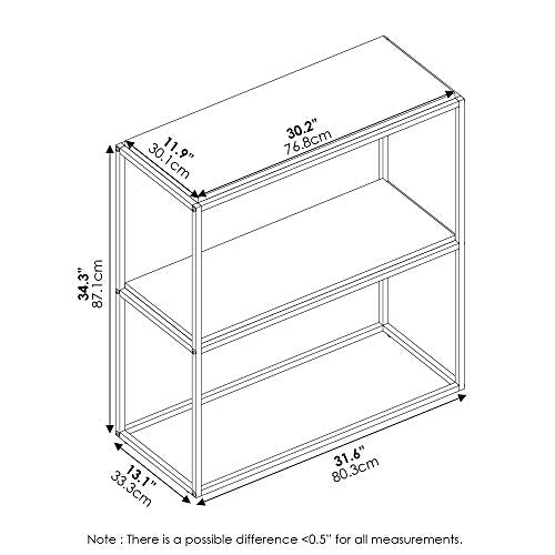 Furinno Moretti Modern Wide Stackable Metal Shelf, Columbia Walnut - color: Columbia Walnut, size: Stackable Metal Frame