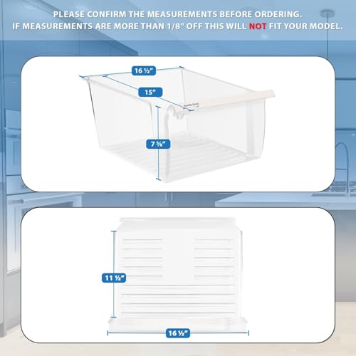 Lifetime Appliance Parts 2188656 Crisper Bin (Upper) Compatible with Whirlpool Refrigerator | Fridge Drawers | Kenmore Refrigerator Parts | Whirlpool Shelf Replacement - WP2188656