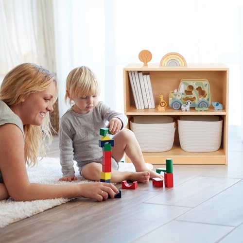 OOOK Montessori Shelf and Toy Storage, Compact Toddler Bookshelf for Small Space, Wooden Storage Cabinet Shelves and Kids Bookcase for Classroom, Kindergarten, Kids Room, Playroom. - size: Compact Toddler Bookshelf
