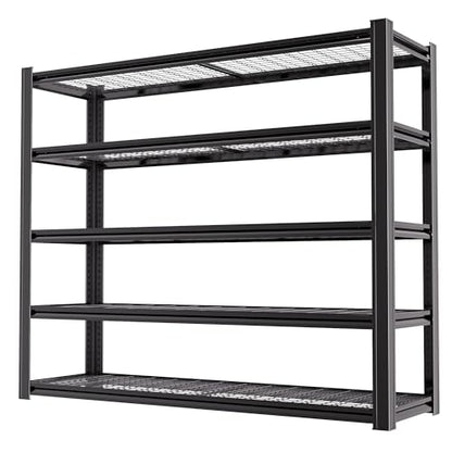 62" W x 24" D x 84" H Garage Shelving Heavy Duty Metal Shelving 5000LBS Storage Shelves Adjustable Metal Shelves for Storage Industrial Garage Shelves for Warehouse Basement (5T 84*62*24) - size: 5T 62" W x 24" D x 84" H