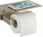 Toilet Paper Holder with Phone Shelf, Brushed Nickel | SUS304 stainless steel, screw-mounted, phone shelf with raised lip, fits standard toilet paper rolls - color: Brushed Nickel