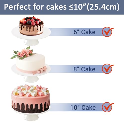 White Porcelain Cake Stand 10 Inch, Round Dessert Stand, Display Cupcake Stand for Party, Weddings, Birthday, Baby Shower - color: 9 Inch (1 Tier)