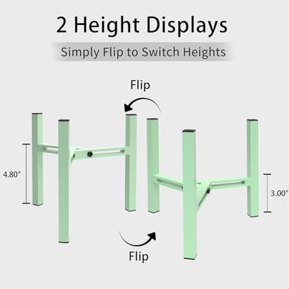 Adjustable Plant Stand Indoor, Metal Stable Plant Holder, Modern Plant Stands Fits 5-6-7-7.5" Pots for Home & Office (Without Pots) - color: Light Green