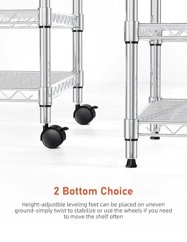 Simple Deluxe 3-Tier Heavy Duty Storage Shelves 750Lb Capacity, 24.02" D x 13.78" W x 21.97" H Shelving Unit for Pantry, Garage, Laundry and Kitchen - size: 3-Tier, 13.78"W x 24.02"D x 21.97"H, style: 1 Pack