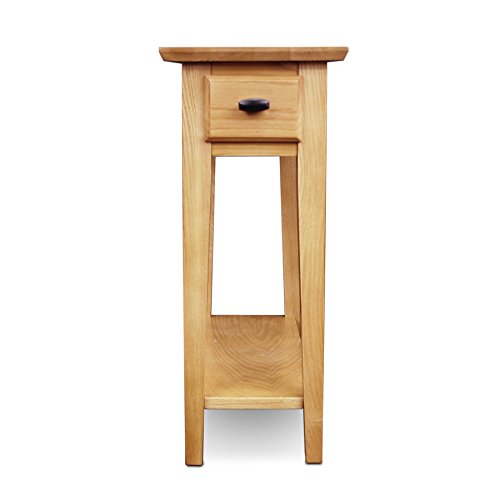 Leick Home Teegan End Table, Solid Wood, 1 Storage Drawer, Bottom Display Shelf, Narrow, Easy-Assembly, For Living Room/Bedroom, Desert Sand, 24.0 in. L x 10.0 in. W x 24.0 in. H, 10071-DS - color: Desert Sands