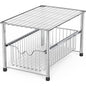 DecoBrothers Stackable Under Sink Organizer with Sliding Basket, Chrome - color: Chrome