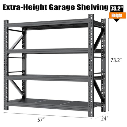 Garage Shelves Heavy Duty 73" H*57" W*23.6" D Metal Garage Shelving Unit High Load Capacity Industrial Storage Shelves for Garage Warehouse Basement - size: 73"H*57"W*23.6"D