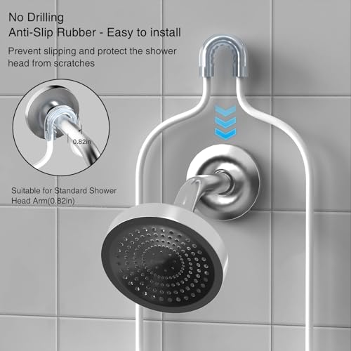 DAOYA Over Head Shower Caddy - Bathroom Shower Organizer with Soap Holder & 6 Hooks for Towels, White, 76L Capacity, Hanging Mount, Rust Resistant - color: White