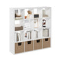 Furinno Cubicle 16-Cube Book Shelf, Extra Thick Frame Bookshelf, White | 14.6" x 58" x 58", Reversible Bookcase with Open Back, for Living Room, Bedroom, Home Office - color: White, size: 16-Cube