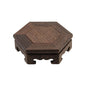 Wooden Display Stand Base 5.31" x 5.31" Wood Carved Craft Pedestal | Traditional Wooden Base, Oriental Antique Display Riser, Hexagon Pedestal Stands for Vase, Teapot, Stone, Flower Pot - size: Hexagon, 5.31" x 5.31"