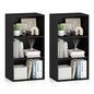 Giantex 2 Pieces 3 Shelf Bookcase Book Shelves Open Cube Storage Cabinet Multi-Functional Home Office Bedroom Furniture Display Bookcases, Black - color: Black