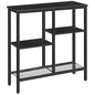 HOOBRO Narrow Console Table, Sofa Table, 4-Tier Industrial Entryway Table with Metal Mesh Shelf, Hallway Table with Adjustable Feet, for Entryway, Living Room, Hallway, Black BB79XG01 - color: Black