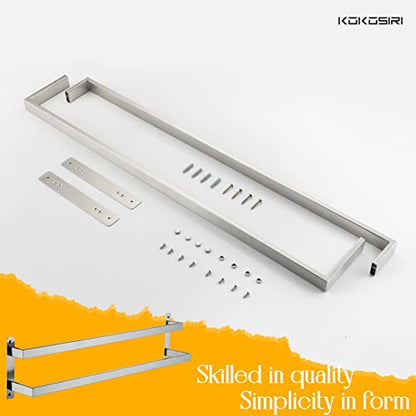 KOKOSIRI Bath Towel Bars 32 Inches Bathroom 2-Tiers Ladder Towel Rails Towel Holders Wall Mounted Towels Shelves Rack Brushed Stainless Steel, B5008BR-L32 - color: Brushed Nickel, size: 32-Inch