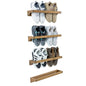 MyGift Set of 4 Premium Acacia Wood Wall Hanging Shoe Rack, Wall Mounted Space Saving Footwear Storage System for Closet, Mudroom, Entryway, Holds 8 Pairs - color: Acacia Wood