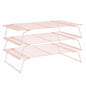 Cooling Rack for Baking 3 Tiers, 16" x 10" Cookie Cooling Wire Rack Stackable Collapsible Nonstick, Stainless Steel Baking Cooking Cooling Racks with Optimum Air Flow, Rose Gold - color: Rose Gold, size: 16"x10"-3Tier