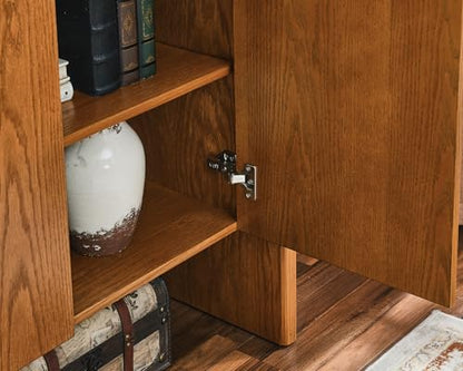 Mid Century Modern Sideboard Buffet Cabinet,Small Storage Cabinet with Outlet Holes for Living Room, Kitchen, Entryway, Hallway 34" Brown Ebony - color: Brown Ebony