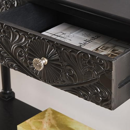 SAFAVIEH Home Collection Josie Black 2-Drawer Console Table for Living Room Foyer Bedroom Hallway Entryway Office - color: Black