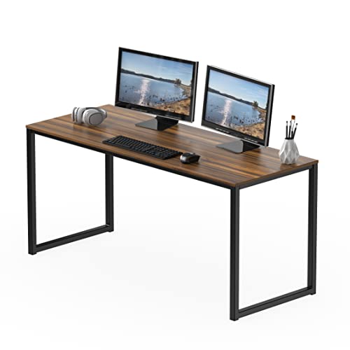 SHW Mission 55-Inch Home Office Computer Desk, Walnut - color: Walnut, size: 55-Inch