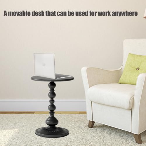 Pedestal Metal Round Side Table, Sofa Table, Small TV Tray Table for The Sofa in The Living Room and Bedroom, Bed, Chair, Mini Coffee Table, Headboard Table, 20.47 (H) *13.77 (W) - color: 1pcs - Black Upgrade Iron Table