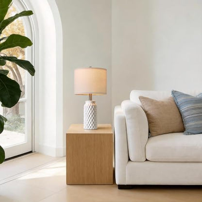 USumkky 20.5" Ceramic Table Lamps Set of 2 - Modern Farmhouse & Boho Style, Bedside Nightstand Lamps for Bedroom, Living Room End Table Lamps, Small Desk Lamp(Matte White) - color: 20.5" Matte white-2 Pack