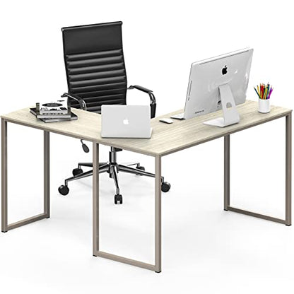 SHW Mission 48 x 48 Inches L-Shape Home Office Computer Desk, Maple - color: Maple, size: 48-Inch L-Shaped