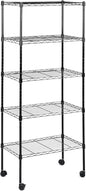 Simple Deluxe 5-Tier Storage Shelves, 21" W x 12" D x 54" H Adjustable Heavy Duty Wire Metal Shelving Unit, Black - color: Black, size: 5-Tier, 21"W x 12"D x 54"H