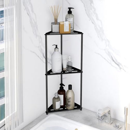 Standing Shower Caddy Corner, 3 Tier Stainless Steel Shower Organizer Stand, Rustproof Corner Shower Shelves, Corner Shower Caddy Bathroom Shower Stand, Black - size: 3 Tier