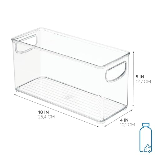 iDesign Clear Plastic Stackable Storage Bin Organizer | Slim, Tall, Narrow, For Kitchen or Pantry - style: Pack of 1