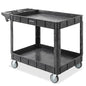 Dryser Utility Cart with Wheels, 46" x 25" Heavy Duty 550 lb. Capacity with Shelves - 2 Tier Rolling Cart with Four 5" Swivel Casters for Warehouse, Garage, Cleaning - size: 2 Shelves 4 Swivel 46x25