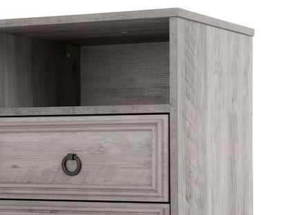 LGHM Set of 2 Nightstand, Large Night Stand with 2 Drawers, 17.7" W Accent Bed Side Table and End Table with Large Open Compartment for Bedroom, Living Room,Gray