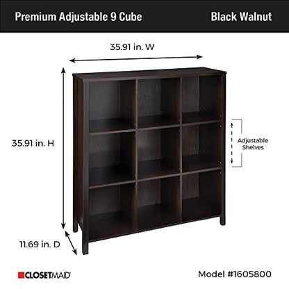 ClosetMaid BR & Name Internal 16058 Premium Adjustable 9-Cube Organizer, Black Walnut - color: Black Walnut, size: 9-Cube