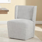 KISLOT Upholstered Dining Chairs Set of 1 with Casters, Wingback Modern Side Armless Deskchair with Rollers for Diningroom Bedroom Livingroom Reading Room, Pale Gray Fabric - color: A Pale Gray Fabric, size: Set of 1