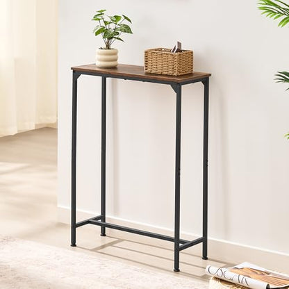 Console Table, Narrow Entryway Table, Thin Sofa Table, Behind Couch Table,for Hallway, Bedroom, Living Room, Foyer, 9.4 x 23.6 x 31.5 Inches, Rustic Brown - size: 9.4" W x 23.6" D, style: Ordinary