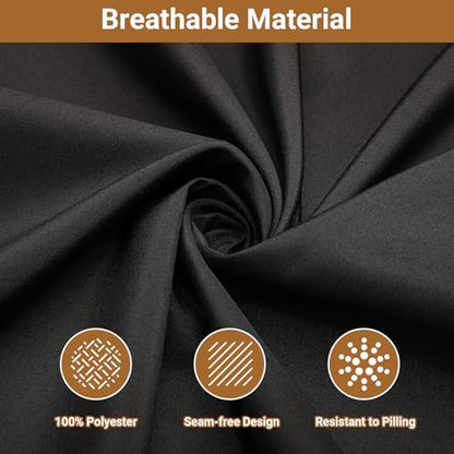 Black Square Tablecloth, 36 x 36 inch Scalloped Fabric Small Table Cloth, Dust Resistant Washable Polyester Square Table Topper Cover for Nightstand End Bedside Small Dining Coffee Tables Top - color: Black, size: 36" x 36" (Square)