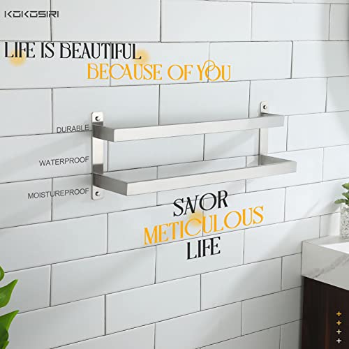 KOKOSIRI Hand Towel Bars Bathroom 2-Tiers Ladder Towel Rails 20 Inches Towel Holders Wall Mounted Towels Shelves Rack Brushed Stainless Steel, B5008BR-L20 - color: Brushed Nickel, size: 20-Inch
